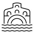 Venice bridge icon outline vector. Italy rialto