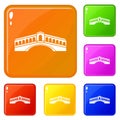Venice bridge icons set vector color Royalty Free Stock Photo