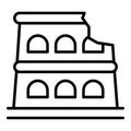 Venice building icon outline vector. Italian gondola