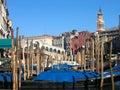 Venice Canal Grande, with Rialto bridge and Gondole
