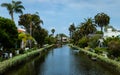 Venice Canal Straight Shot with Palm Trees and Expensive Real Estate