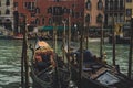 Gondolas in canals venice europe