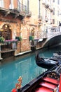 Venice canals gondolas on the winter day