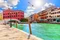 Venice canals, medieval bridges, beautiful view of Italy