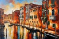 Watercolor Painting Venice, Italy. Royalty Free Stock Photo