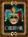 Venice carnival mask art deco style , vector Royalty Free Stock Photo