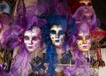 Venice carnival masks close up, Venice masks for sale on the market, Venice Venezia Italy Royalty Free Stock Photo