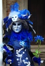 The blue mask with the blue rose at the Venice carnival