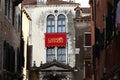 Venice Casino entrance, detail of red drape