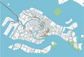 Colorful Venice vector city map.
