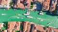 Venice city Grand Canal and houses aerial drone view, Venice island cityscape and Venetian lagoon from above, Italy Royalty Free Stock Photo