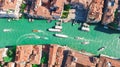 Venice city Grand Canal and houses aerial drone view, Venice island cityscape and Venetian lagoon from above, Italy Royalty Free Stock Photo