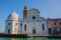 Venice City of Italy. View on Church of San Michele, Venetian cemetery island Royalty Free Stock Photo