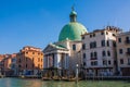 Venice City of Italy. View on Grand Canal, Venetian Landscape with boats and gondolas Royalty Free Stock Photo