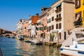Venice City of Italy. View on Grand Canal, Venetian Landscape with boats and gondolas Royalty Free Stock Photo