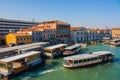 Venice City of Italy. View on Grand Canal, Venetian Landscape with boats and gondolas and ferrys