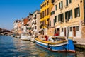 Venice City of Italy. View on Grand Canal, Venetian Landscape with boats and gondolas Royalty Free Stock Photo