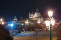 Venice city with Santa Maria della Salute Basilica at night, Italy