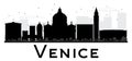 Venice City skyline black and white silhouette. Royalty Free Stock Photo