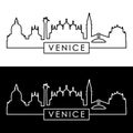 Venice city skyline. Linear style.