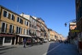 Venice city street with bars and restaurants