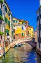 Venice cityscape with narrow water canal