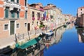 Venice cityscape narrow water canal bridge and traditional buildings. Italy Europe Royalty Free Stock Photo