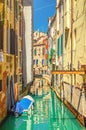 Venice cityscape with narrow water canal