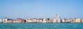 Venice cityscape in panorama, view from the sea