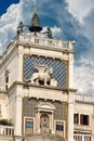 Clock and bell tower in San Marco square - Venice Italy Royalty Free Stock Photo