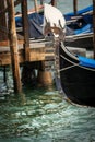 Close-up of a Gondola prow in Venice Veneto Italy