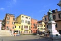 Venice colorful houses and square Royalty Free Stock Photo