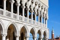 Venice, Doge palace open gallery in a sunny summer day in Italy Royalty Free Stock Photo