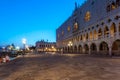 Venice with Doge palace on Piazza San Marco at night, Italy Royalty Free Stock Photo