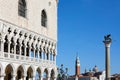 Venice, Doge palace and San Marco lion statue in Italy