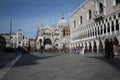 Venice Ducal Palace Basilica of Saint Mark and people moving wit Royalty Free Stock Photo