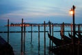 venice in the evening, the romantic city is enriched with lights that make another image, a walk is a must. Royalty Free Stock Photo