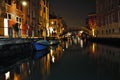 venice in the evening, the romantic city is enriched with lights that make another image, a walk is a must. Royalty Free Stock Photo