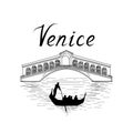 Venice famous place view Travel Italy background. City bridge. Royalty Free Stock Photo