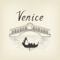 Venice famous place view Travel Italy background. City bridge. Royalty Free Stock Photo