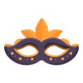 Venice feather mask icon cartoon vector. Carnival party