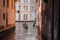 Venice Gondola on Canal. Serene Waterway in Iconic Italian City Royalty Free Stock Photo