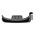 Venice gondola icon, simple style