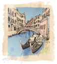 Venice.2 gondolas. Campo S.Maria Formosa