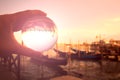 Venice and Gondolas in a glass ball Royalty Free Stock Photo