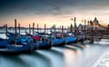 Venice Gondolas moored at the San Marco square