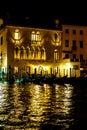 Venice gondolas at night