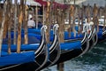 Venice gondolas at the pier