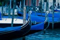 Venice gondolas at the pier