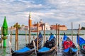 Venice gondolas and San Giorgio Maggiore island, Italy Royalty Free Stock Photo